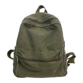 Threebooy Brand High Quality Canvas Backpacks Women Solid 100% Cotton School Bags Soft Green Satchels Small Cloth Leisure Or Travel Bags