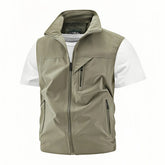 Threebooy New Fashion Men's Vest Jacket Windproof Solid Sleeveless Jackets Motorcycle Ourdoor Waterproof Biker Vest for Men Clothing