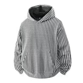 Threebooy Autumn and Spring New Fashion Trend American Vintage Striped Hoodie Men's Casual Loose Sports Plus Size High Quality Top