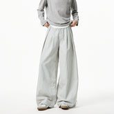 Threebooy Summer Loose Wide Leg Striped Trousers Unisex High Street Fashion Trendy Casual Wear Oversize Streetwear Long Pants Lightweight