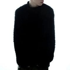 Threebooy Mens Sweater Imitation Cashmere Jacquard Knit Sweater Autumn Thick Fashion Streetwear Versatile Long Sleeve Tops Men'S Clothing