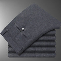 Threebooy New Business Casual Suit Pants Men Solid High Waist Straight Office Formal Trousers Mens Classic Style Suit Long Pants Plus Size