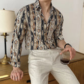 Threebooy Unisex Spring Summer Floral Print Long Sleeve Shirt Casual Loose Fit Sun Protection Breathable Versatile