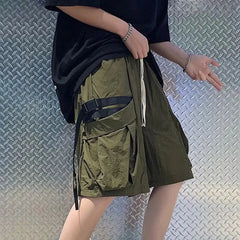 Threebooy Shorts Men Cargo Summer Baggy Pocket Stand Out Design Trendy Heavy duty Casual Street Versatile Workwear-inspired Shorts 2024