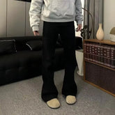 Threebooy Korean Style Streetwear Slim-Fit Cleanfit Flared Jeans for Men Simple Trendy Vibe Casual Long Pants