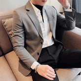 Threebooy Luxury Men's Casual British Business Formal Trendy Handsome Single Suit High-End For Wedding Groom Business Prom