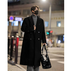 Threebooy Woolen coat man Autumn Winter thickening Autumn Winter thickening men loog casual jacket fashion overcoat men's 2024