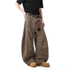 Threebooy Unisex Brown Loose Fit Wide Leg Casual Pants Sportswear Lounge Joggers Street Fashion Athleisure Trendy Stylish Design Comfort