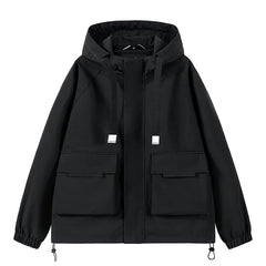 Threebooy Outdoor jacket Streetwear Coffee Cargo Jacket Men Women Spring Harajuku Coat Korean Fashion Big Pocket Loose Casual 4Colors