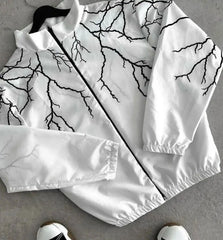 Threebooy Hip Hop Harajuku Lightning Pattern Zipper Jackets New Men and Women Casual Sports Jackets Coats Fashion Sweatshirts Streetwear