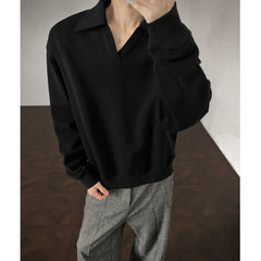 Threebooy Long sleeve t Shirt men 2025 Arrival Men Polo Shirt Solid Color Casual Relaxed Fit Collar Tops Autumn Fall Fashion Mens Clothing