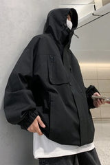 Threebooy Men's Korean Style Clothes Original Clothing Hooded Jackets Man Hoodie Coats Models 2024 Outerwear Loose Fitting Spring