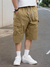 Threebooy plus Size Men's Workwear Capri Pants Casual Street Style Suitable for Daily Outings