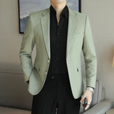Threebooy New Men's Fashion Leisure Suit for Commute, Street, and Travel with Slim-Fit Single-Breasted Jacket in S-5XL Sizes