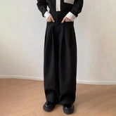 Threebooy Men's Solid Color Straight Suit Pants American Fashion Trend High Street Loose Casual Breathable Niche Summer New Men's Bottoms