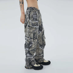 Threebooy Overalls Camouflage Y2K Fashion Baggy Flare Jeans Cargo Pants Men Clothing Straight Women Wide Leg Long Trousers Pantalones