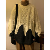 Threebooy Vintage Patchwork Color Twist Sweaters Round Neck Pullover Knitted Sweater for Men Autumn Winter Knitted Men's Casual Sweater