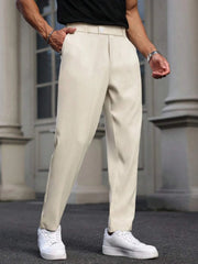 Threebooy plus Size Men's Casual Trousers for Business Travel Comfortable Loose Fit Long Pants