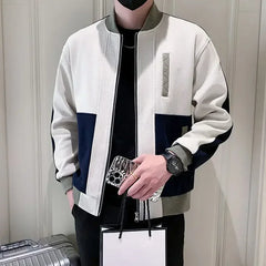 Threebooy Spring Autumn Slim Fit Male Coats Zip V Clothing Fashion Vintage Stylish Harajuku New In Men's Jackets Korean Reviews Many