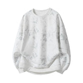 Threebooy Mens Multicolor Coats Round Neck Sports Streetwear Clothing Loose Print Sweatshirts Men Oversized Tie-Dye Tops