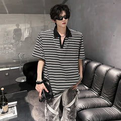 Threebooy Men Cotton Comfort Breathable Stripe Polo Shirt Casual Summer Fashion Tshirt Wholesale Striped Collar Tee Outdoor Golf Wear