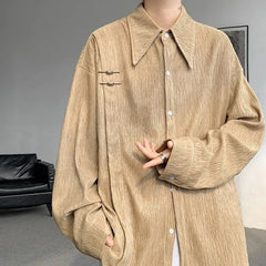 Threebooy Spring New Simple Solid Color Design and Temperament Men's Shirt Fashionable Casual Shirt