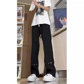 Threebooy Ice Silk Trousers with Draping Effect for Tall Men