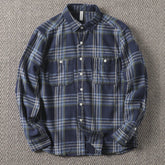 Threebooy Spring Autumn Heavyweight Pure Cotton Checkered Shirt Male Clothing Simple Versatile Men's Casual Long Sleeve Plaid Shirt Jacket