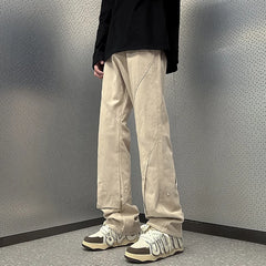 Threebooy 90s 00s Fashion Streetwear High Street Work Pants Men's Casual Pants Spring and Autumn Straight Leg Loose Wide Leg Pants