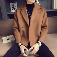 Threebooy Casual Male Coats Short Cheap Sale Deals Clothing Fashion Korean Reviews Many Trendy Stylish Men's Wool & Blends Jackets
