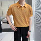 Threebooy Brand Clothing Men's Summer Casual Short Sleeves Polo Shirts/Male Slim Fit High Quality Solid Color Hollow Knit Polo Shirts