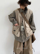 Threebooy Cityboy Japanese Retro Splicing Fake Two-piece Fashion Work Shirts Men Women Casual Loose Long-sleeved Shirt Jacket Aesthetic