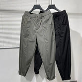 Threebooy Summer Ice Silk Trouswers Quick-drying Casual Ankle Length Pants Harajuku Style Simple Slightly Collapsed Black Work Harem Pants