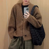Threebooy Men Sweater Double Button Casual Knitted Sweater Streetwear Fashion Youth Comfort Campus Long Sleeve Top Men'S Clothing