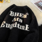 Threebooy New Thick Sweater Men's and Women's Trendy Brand Letter Jacquard Knitted Sweater Loose Soft Glutinous High End Feeling Coat