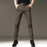 Threebooy Casual Pants Men in Spring Summer New Style Comfortable Small Feet Elastic Slim Fit Trendy Versatile Casual Long Pants New Style