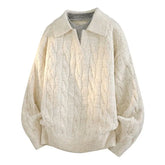 American high street hip-hop couple retro round neck sweater men and women spring and autumn loose Harajuku casual top y2k