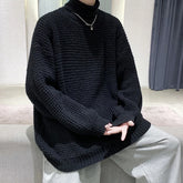 Threebooy Winter Y2k Turtleneck Sweaters Men Vintage Black Casual Pullovers Korean Fashions Oversized Harajuku Knitted Sweater