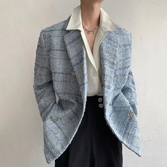Threebooy Men's Azure Tweed Jacket