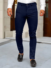 Threebooy Men's Tapered Cropped Dress Pants Polyester Slim Fit Business Casual Solid Ankle‑Length Trousers Brown Army Green Royal Blue