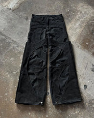 Threebooy Harajuku Gothic Black Patchwork Ripped Baggy Jeans Oversized Wide Leg Straight Y2k Men’s Jeans Punk Rock Denim Pants Streetwear