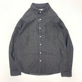 Threebooy Autumn Cotton Linen Striped Shirt For Men American Retro Breathable Workwear Tops Simple Long Sleeved Loose Cargo Shirt Jacket