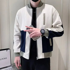 Threebooy Spring Autumn Slim Fit Male Coats Zip V Clothing Fashion Vintage Stylish Harajuku New In Men's Jackets Korean Reviews Many