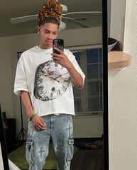 Threebooy Hip Hop Y2K T Shirt Streetwear Men Women Clothing Clock Graphic Print Short Sleeve Harajuku Trendy New Oversized T Shirt