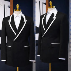 Threebooy Men's Suit 2 Pieces Blazer And Pants Peaked Lapel Single Breasted Buckle Wedding Work Wear Business Formal