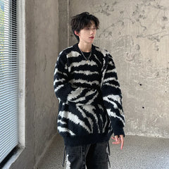 Threebooy Men's Pullover Soft Sweater Winter Velvet Shirts Brand Clothing Knitted Fleece Warm Cold Blouse Slim Fit Bottom Shirts