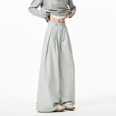 Threebooy Summer Loose Wide Leg Striped Trousers Unisex High Street Fashion Trendy Casual Wear Oversize Streetwear Long Pants Lightweight