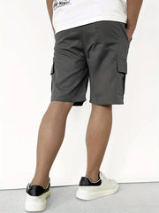 Threebooy plus Size Men's Workwear Shorts Suitable for Daily Outings Comfortable Casual Utility Pants for Men