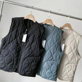 Threebooy Gourd-type Quilted Vest Coat Cotton Windproof Waterproof Vest Men Women Winter Warm Waistcoat Aesthetic Cityboy Padded Jacket