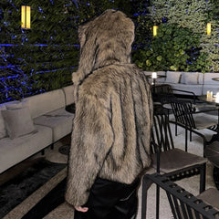 Threebooy Mens Warm And Thick Autumn And Winter Cold-Proof Jacket New Style Fashion Imitation Fur Coat Short Y2k Trend Street Jacket Men